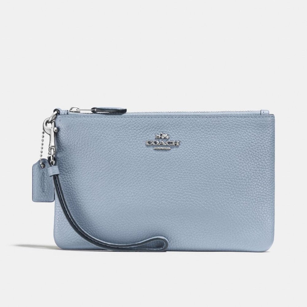 Light Blue Coach Wristlet
